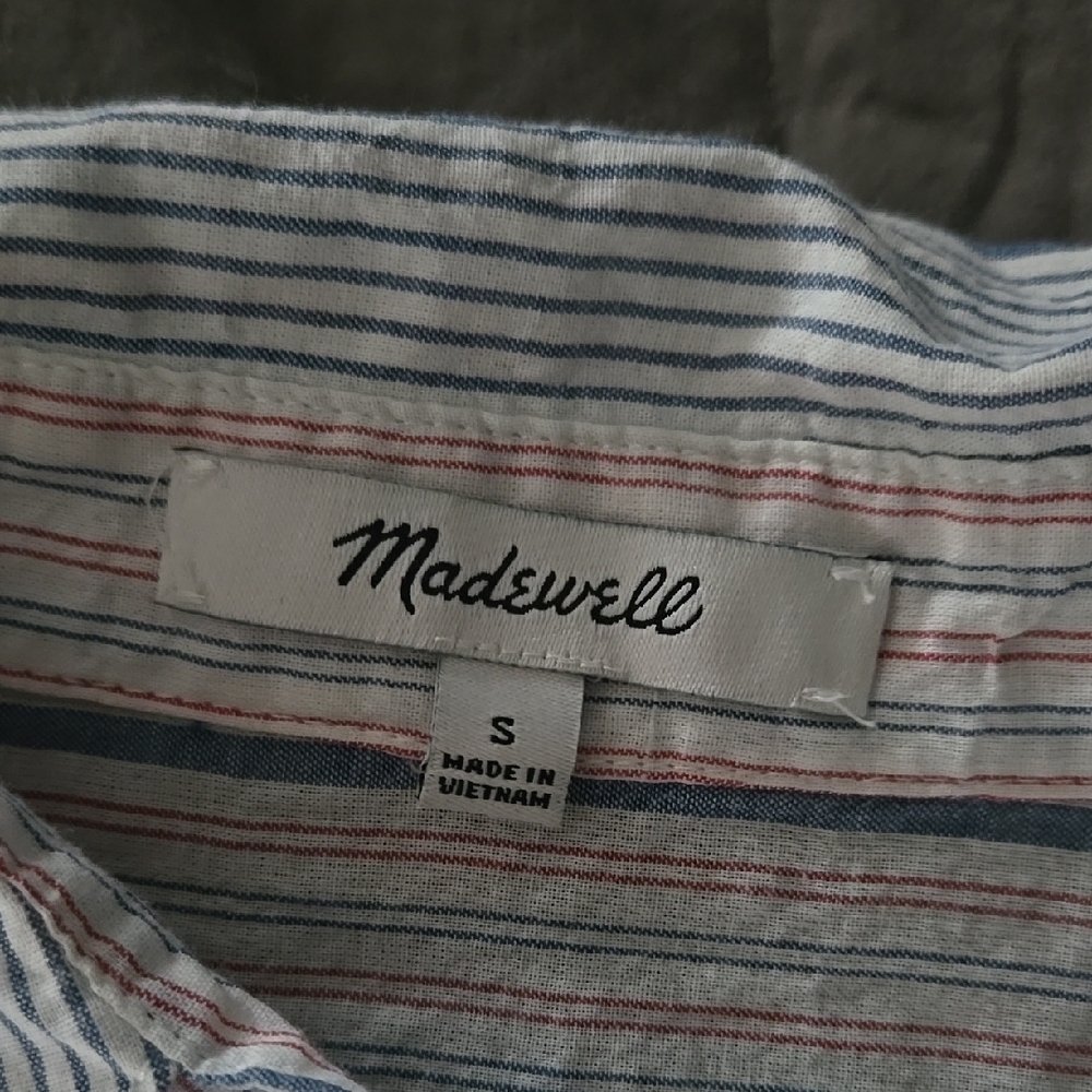 Madewell Striped Boxy S euc Cropped Blouse